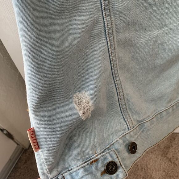 Men’s Brooklyn Cloth Co Distressed Jean Jacket Light Wash - Picture 7 of 7